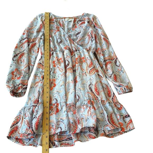 Jun & Ivy Paisley Wrap Mini Dress - Women's Size Medium - Picture 5 of 6